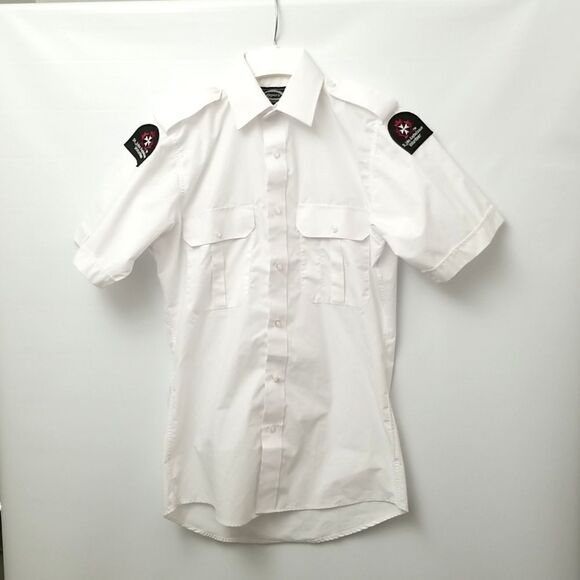 🎁5/$25 Opus Shirt St John Ambulance Volunteer Small Button Up Short Sleeve - Picture 1 of 7